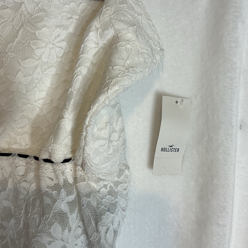 NWT Hollister White Lace Strapless Crop Top A0261 - Picture 6 of 6